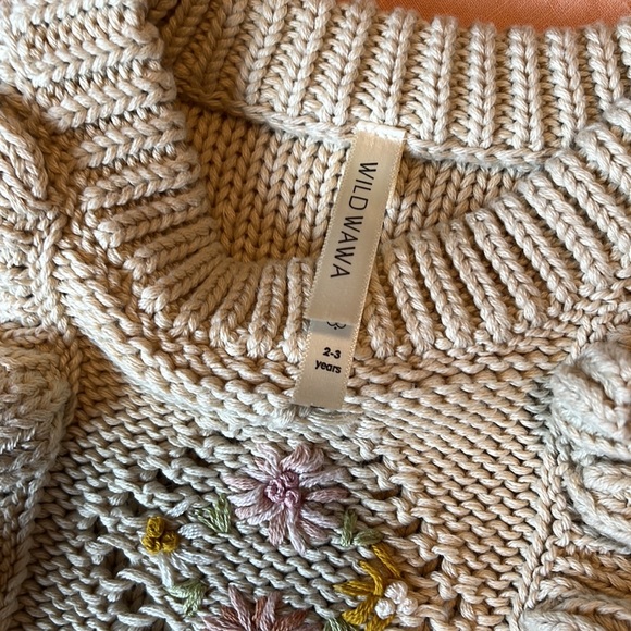 Wild Wawa Embroidered Sweater 2/3T - Picture 3 of 5